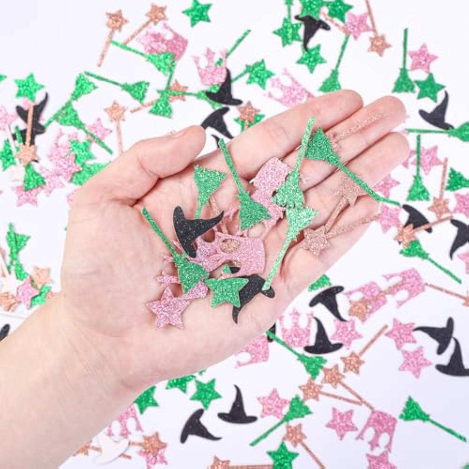 200 Pcs Wicked Themed Birthday Confetti, Birthday Table Decorations Scatter Cake Confettis, Green Pink Foil Confetti Decorations For Party, Baby Shower Diy Arts Crafting