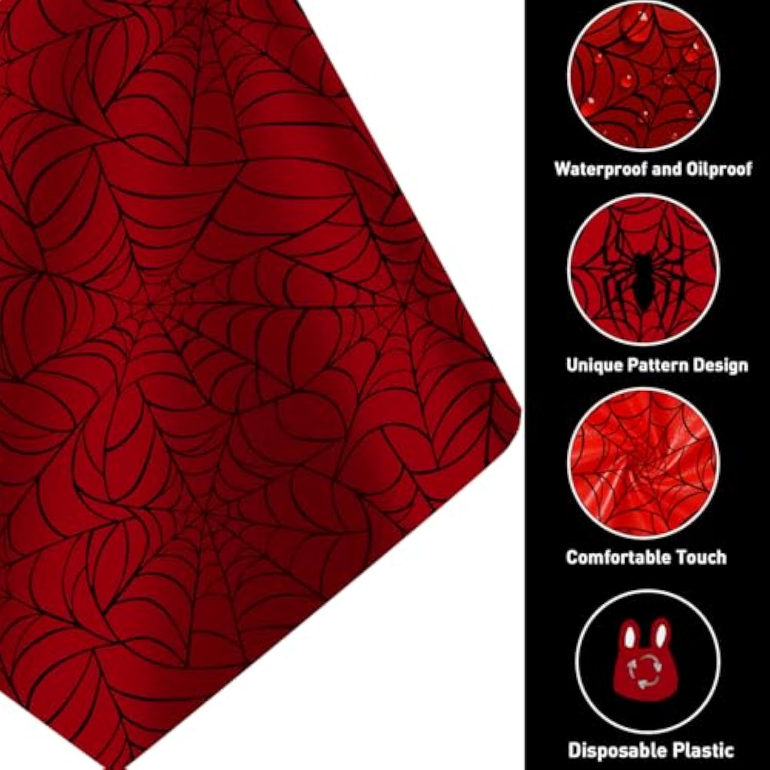 4Pcs 2In1 Spider Birthday Party Decorations Tablecloth, 54" X 108" Super Hero Table Cloth Disposable Rectangle Plastic Table Cover For Kids Baby Shower Wedding Party Supplies