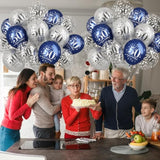 15-Pack Navy Blue and Silver 50th Birthday Balloons for Men