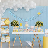 Here Comes The Son Boho Sunshine Banner - Sun, Blue Son Baby Shower Deco, Retro Sun Party