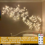 Willow Vine Lights With Remote For Wall: 7.5Ft Led Enchanted Vines Lights Diy White Birch Tree Light For Room And Home D
