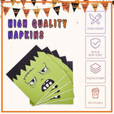 96Pcs Halloween Plates and Napkins Set Pumpkin Bat Ghost Disposable Tableware Serve 24