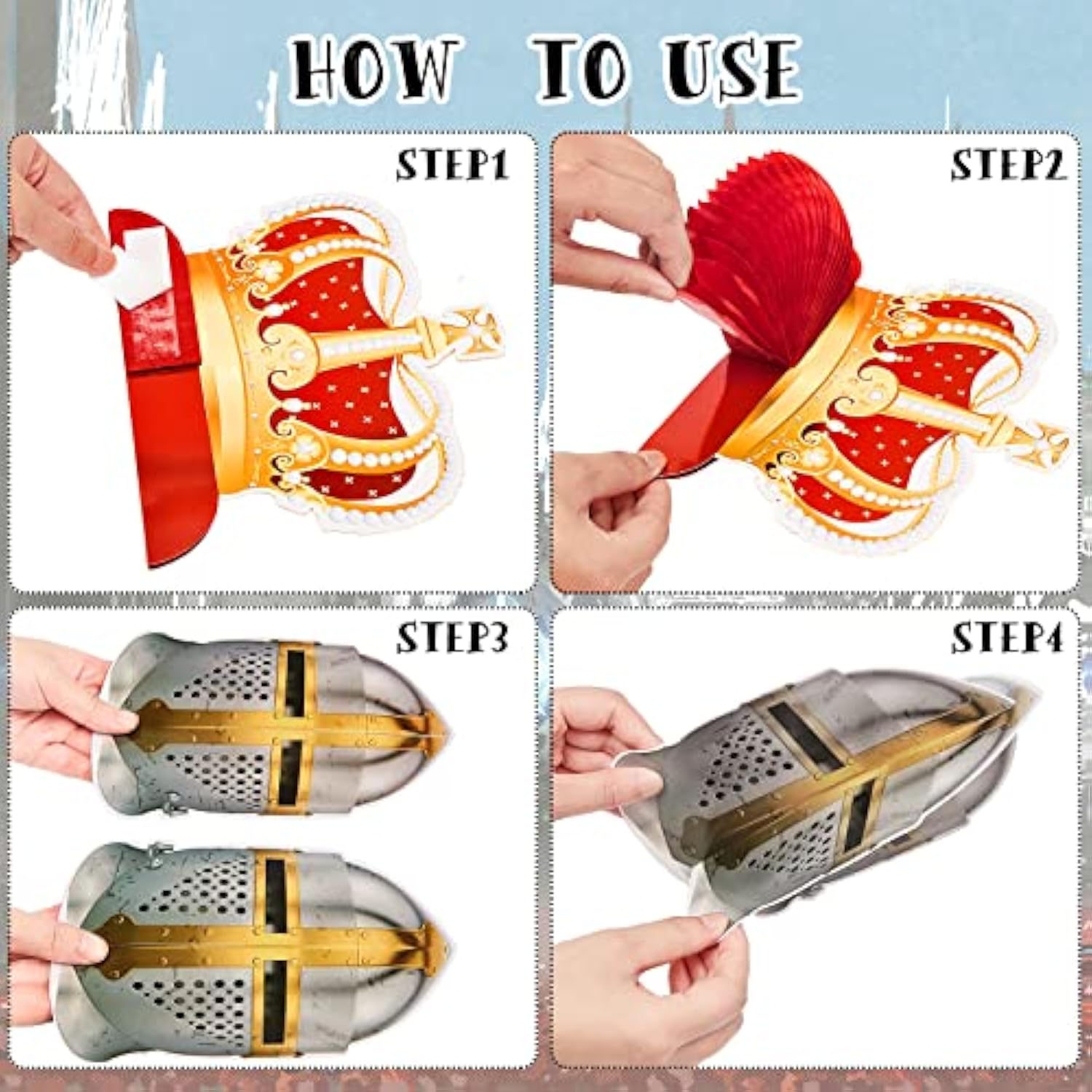 10 Pieces Knights Decorations Knight Birthday Party Supplies Medieval