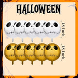 Halloween Skeleton Foil Balloon Set: Gold & White Party Decor