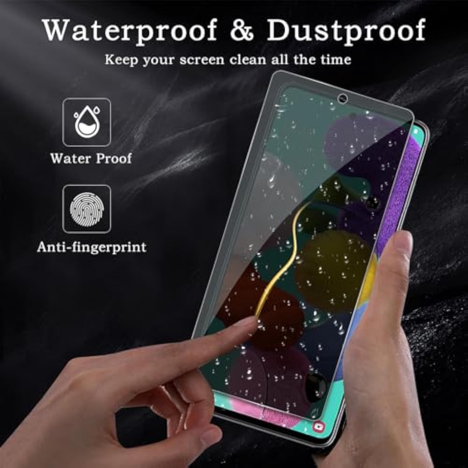 [2+2 Pack] Privacy Screen Protector For Samsung Galaxy A51, Anti-Spy Shatterproof Tempered Glass With Camera Lens Tempered Glass 9H Hardness Bubble Free Anti-Glare Case Friendly