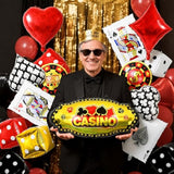 Casino Theme Party Balloons 19pcs Red Black Gold Poker Vegas Decorations