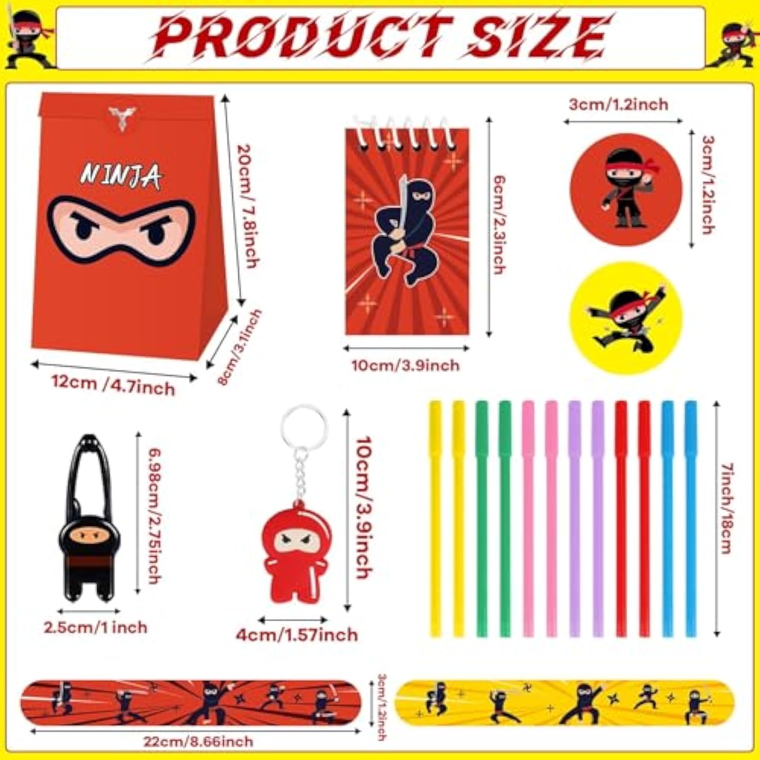 84Pcs Karate Party Favor Colorful Karate Paper Bag Notepad Pen Slap Bracelets Key Chain Tpr Stretchy Flying Toys Stickers Karate Party Supplies For Boys Girls Birthday Classroom Activities Party Kits