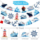 Cruise Ship Party Banner 3PCS Nautical Ship Lighthouse Party Decorations Ocean Anchor Cutout Banner for Navigation Sailor Theme Birthday Baby Shower Supplies