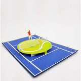 Tennis Birthday Card - Thank You, Birthday, Father'S Day, Congratulations, Anniversary Day, Retirement, Tennis Lovers (Tennis Pop Up Card)