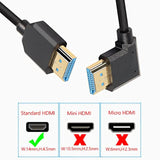 8K Hdmi 2.1 Short Cable,90 Degree Right Angle 1Ft/0.3M Ultra High Speed 48Gbps