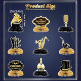10 Pieces Roaring 1920'S Party Honeycomb Centerpiece Decorations Black