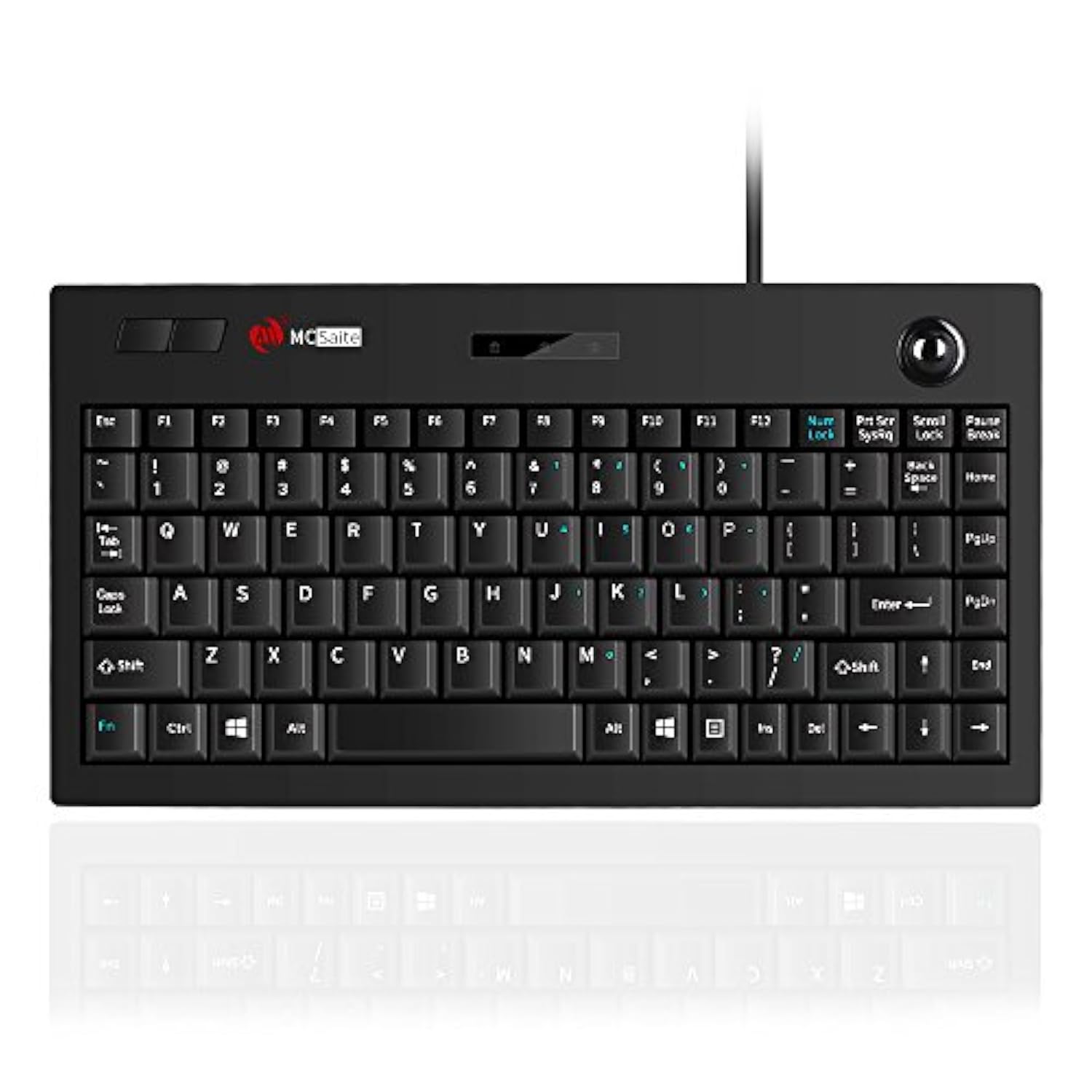 Mcsaite Wired Trackball Keypad - Keyboard And Roll Mouse Combo - 11.8X7.5X1.4 Inches - For Pc Laptop Notebook Desktop - Us English Layout - Black