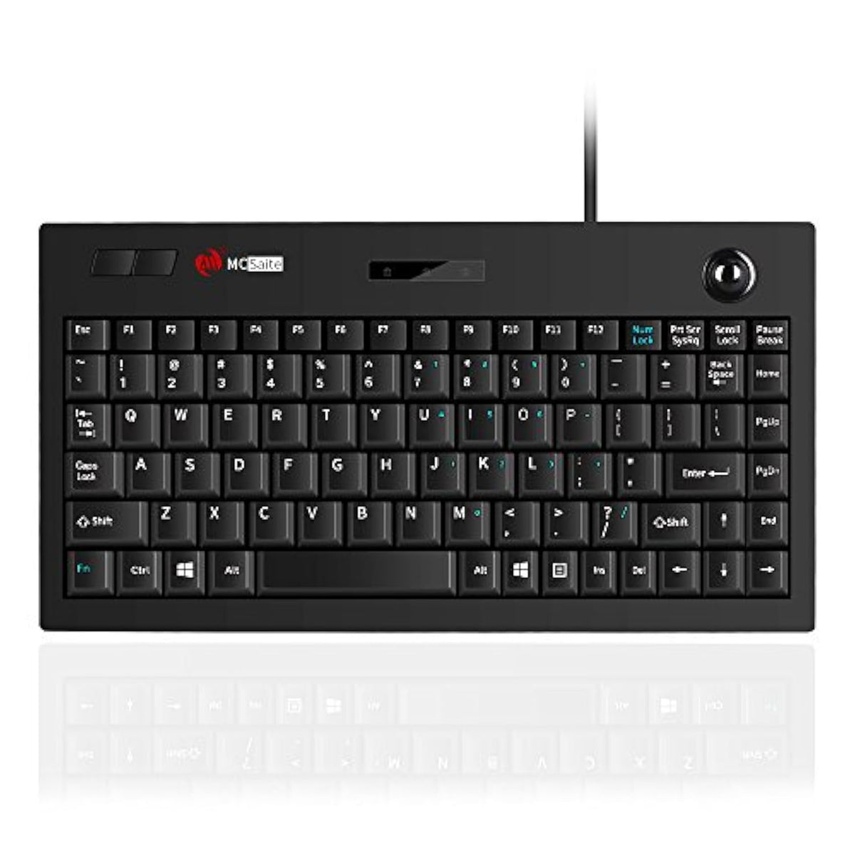 Mcsaite Wired Trackball Keypad - Keyboard And Roll Mouse Combo - 11.8X7.5X1.4 Inches - For Pc Laptop Notebook Desktop - Us English Layout - Black