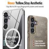 Magnetic For Samsung Galaxy S25 Case Clear [Compatible With Magsafe][Anti-Yellowing][Built-In 4 Airbags][ Grade Protection][Transparent Shockproof Slim] S25 Phone Case (Clear)