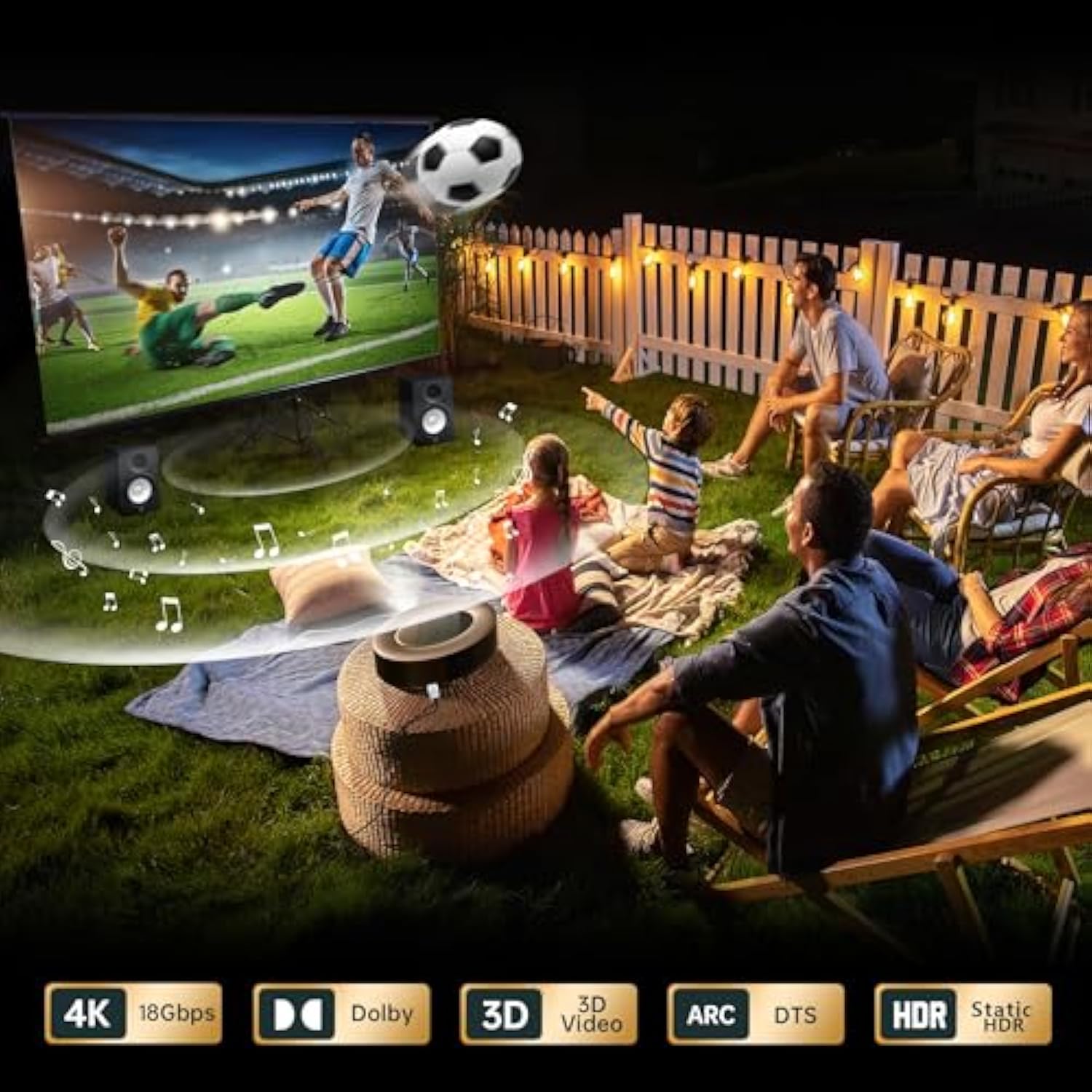 4K Hdmi Fiber Optic Cable 3Ft Feet 4K 60Hz 18Gbps Hdr10 Hdcp2.3 3D Slim Flexib