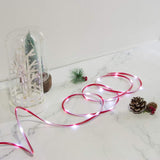 Rope Lights Battery Powered, 16.5Ft Red&White Candy Cane Tube With 67 Cool White Led Fairy Lights, Waterproof With Timer For Diy Wedding, Party, Garden, Corridor, Christmas Decor-2Pack