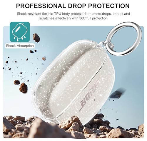 for Bose Ultra Open Earbuds Case Glitter,Cute Sparkle Bling for Bose Ultra Open Case Cover 2024,Soft TPU Cover for Bose Open Ear Earbuds Accessories