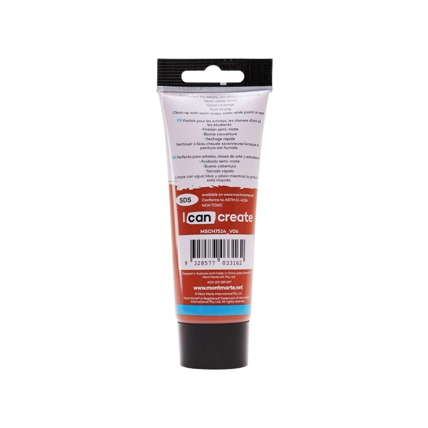 Acrylic Paint, Burnt Sienna, Semi-Matte, 75Ml, Pnt0179
