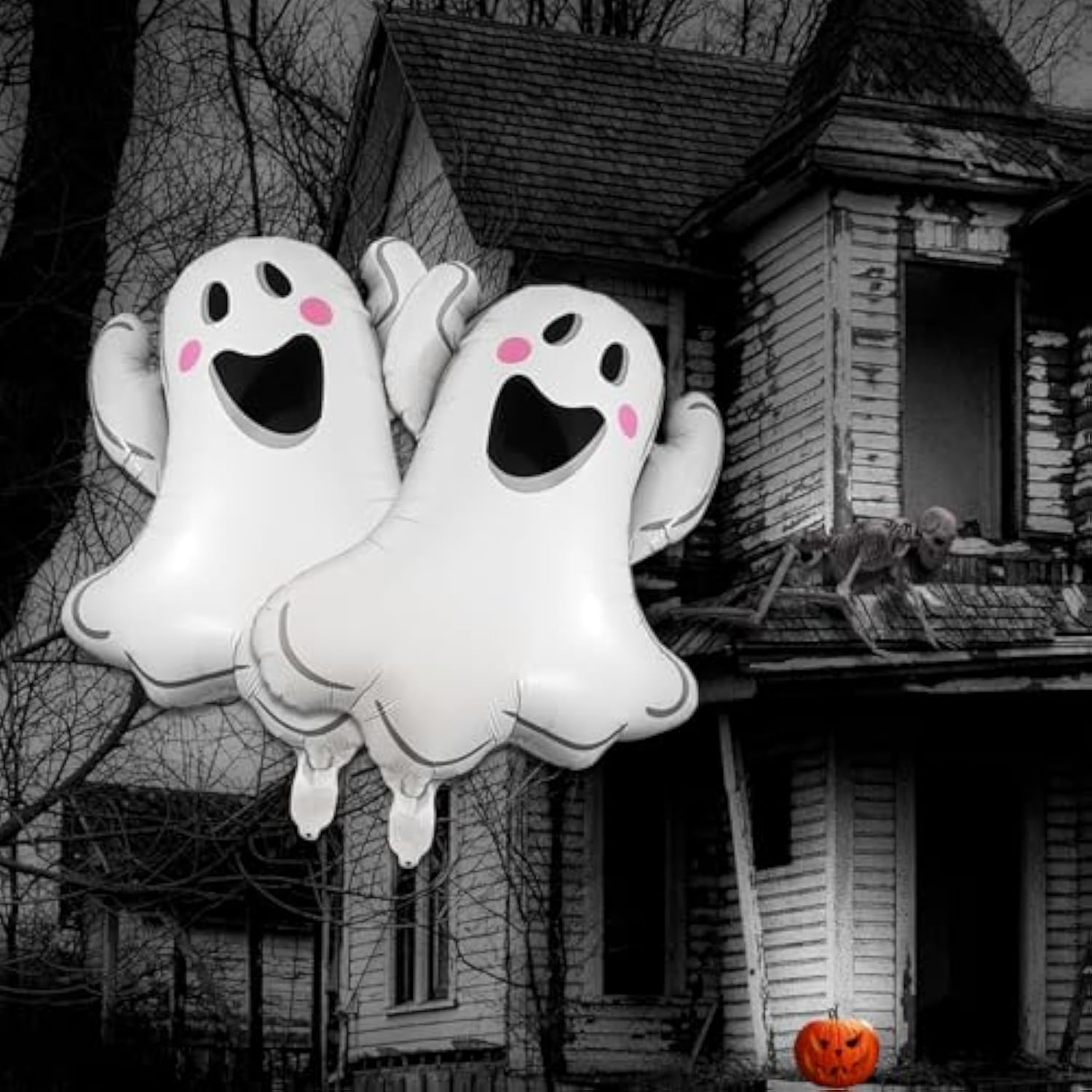 3 Pack 29 Inch Ghost Foil Balloons Spooky Halloween Party Decorations