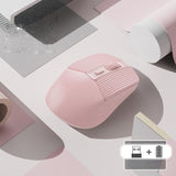 Ergonomic Bluetooth Mouse And Mouse Pad For Laptop, Pink