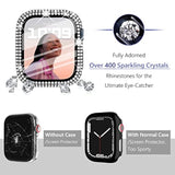 6 Pack For Apple Watch Case 41Mm Series 9 8 7 With Screen Protector, Over 400 Bling Crystal Diamond Apple Watch Face Cover Bumper With Tempered Glass Screen Protector For Women Iwatch 9 8 41 Mm