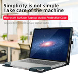 Case Cover For New Microsoft Surface Laptop Studio 2& Laptop Studio Tablet?14.4-Inch Screen? 2-In-1 Pu Leather Protective Shell(Surface Laptop Studio, Plain Leather Dark Green)