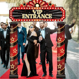 3 Pcs Casino Movie Night Porch Sign Banner Movie Casino Theme Party Decorations Vip Door Entrance Banner Movie Theater Welcome Porch Sign Red Carpet Party Decoration(Movie Night)