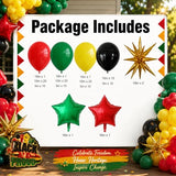 Juneteenth Balloon Garland Arch Kit, 126 Pcs Red Yellow Green Black Balloons for Juneteenth Day Decorations, African American Independence Freedom Day Party Supplies