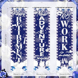 3 Pc Retirement Porch Door Banner Blue Silver Party Decoration