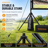 Outdoor Projector Screen With Stand, 120 Inch Portable Movie Screen - 16:9 4K Hd Foldable Anti-Crease Projection Screen With Carry Bag For Movie Nights, Camping And Parties Support Double Sided