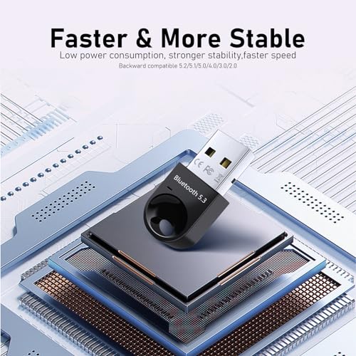 Usb Wireless 5.3 Adapter For Desktop Computers, True Plug And Play Mini Wireless Dongle Receiver And Transmitter For Laptops, Headphones, Keyboards, Mouse, Speakers, Windows11/10/8.1 (Black)