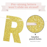 Pre-Strung Happy Birthday Banner - No Diy - Glitter Birthday Party Banner For Men & Women - Pre-Strung Garland On 8 Ft Strands - Bday Party Decorations & Decor. Did We Mention No Diy (Yellow Gold)