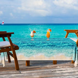 Ocean Waves Tablecloth, 3Pcs Summer Beach Pool Party Decorations Tablecloth Plastic Beach Ocean Water Print Table Cover For Hawaiian Party Birthday Supplies 54X108Inch