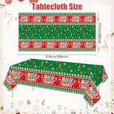 3 Pcs Christmas Ugly Sweater Tablecloths 54x108 Inch Disposable Holiday Party Decor