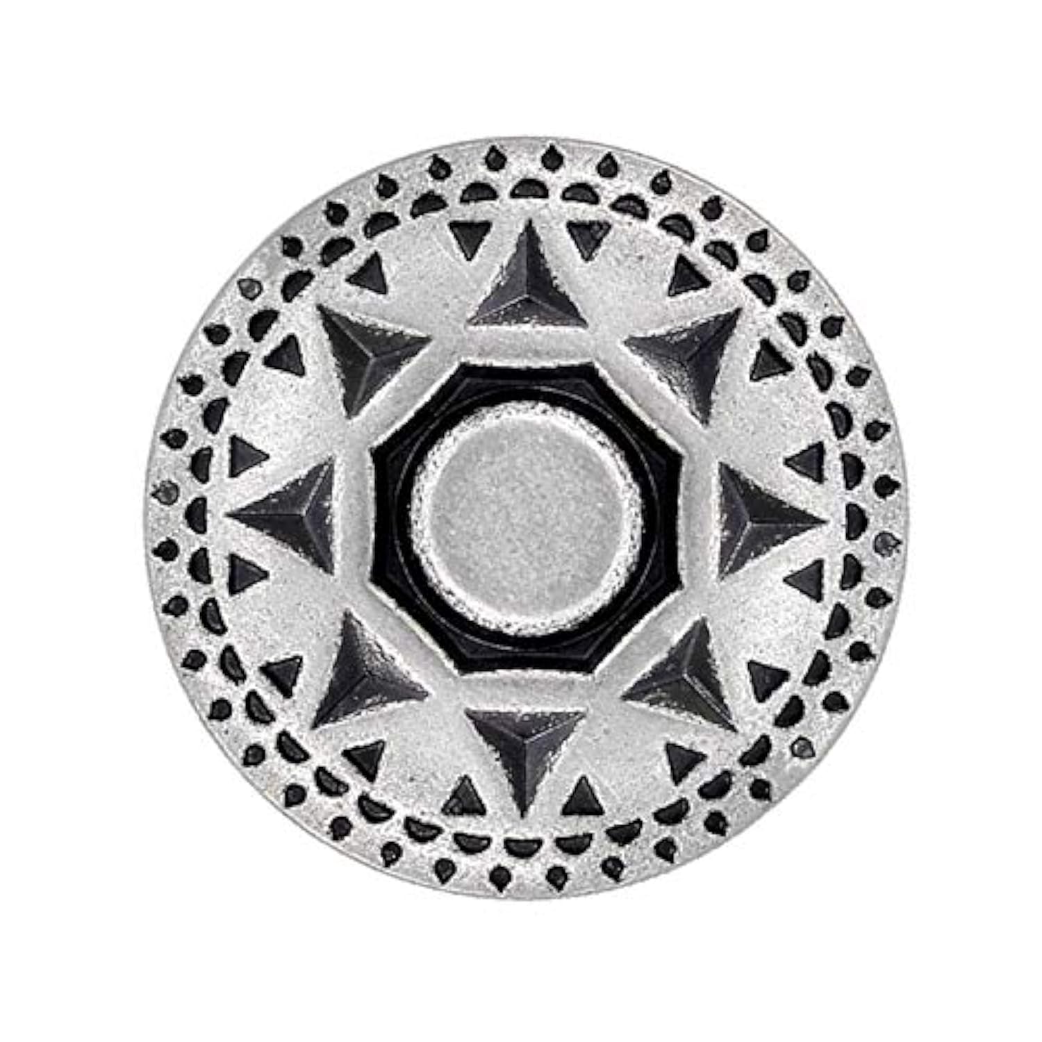 10 Pieces Native Sun Pattern Metal Shank Buttons. 23Mm (7/8 Inch) (Ant