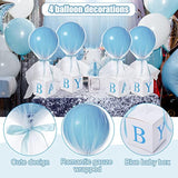 4 Set Blue Boy Tulle Tutu Balloon With Letter Boxes Baby Shower Table Centerpieces Decor For Gender Reveal 24'' Balloons White Tulle Cover With Stand, Boxes For Girl Boy Wedding Birthday Party