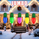 5 Pcs 47.2 Inch Inflatable Christmas Bulbs Ornaments Outdoor Xmas Jumbo Inflatable Ornaments Balls Large Blow Up Bulb Ya