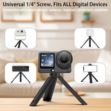 Extendable Mini Tripod Compatible with DJI Osmo Action 4/5pro, Stable Portable Pocket Stand Compatible with Insta 360 X, Desk Small Handheld Selfie