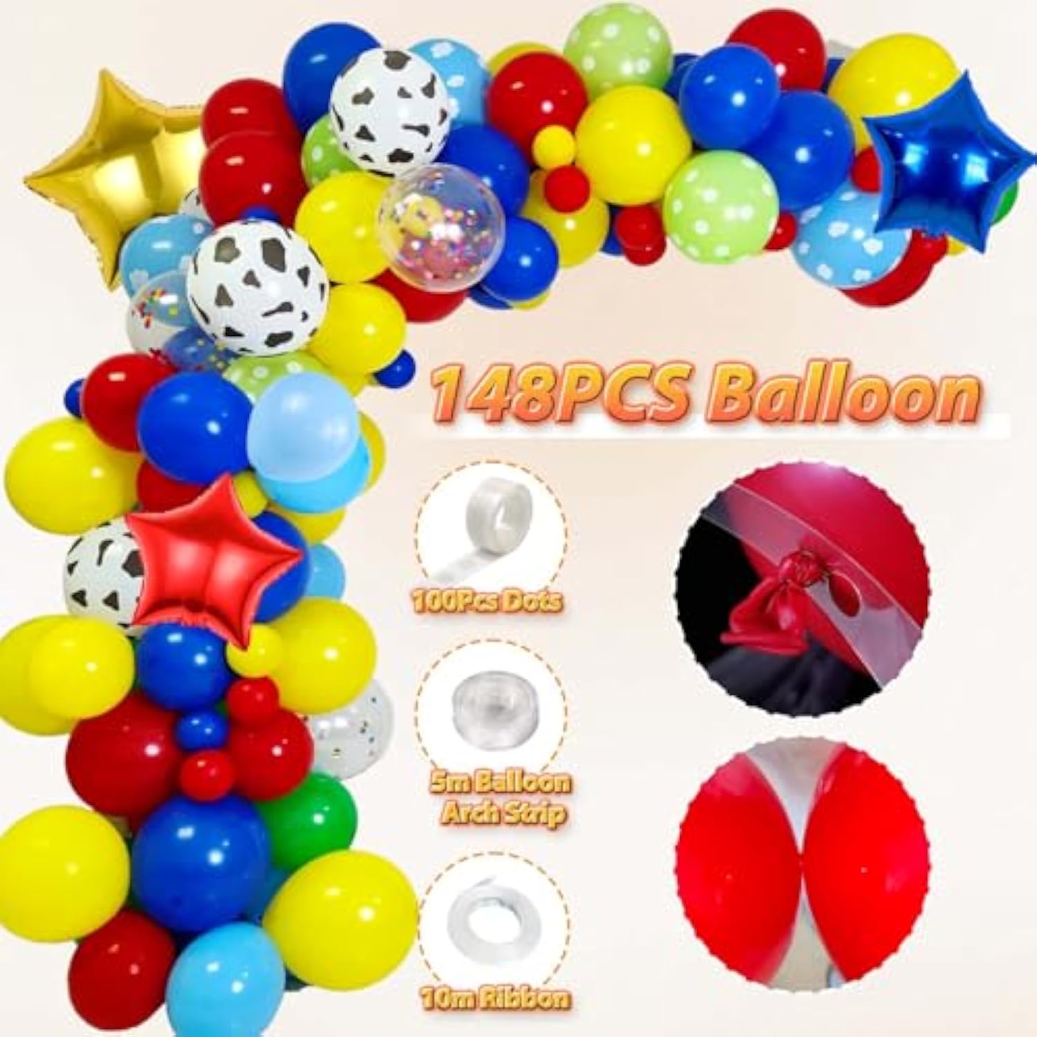 Cartoon 154Pcs Toys Inspired Story Birthday Decorations Including Balloon Arch, Backdrop, Tablecloth And Rocket Balloons, Toys Inspired Story Themed Birthday Party Supplies For Kids
