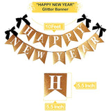 Gold Glitter Happy New Year Banner 10ft 2026 NYE Party Decor