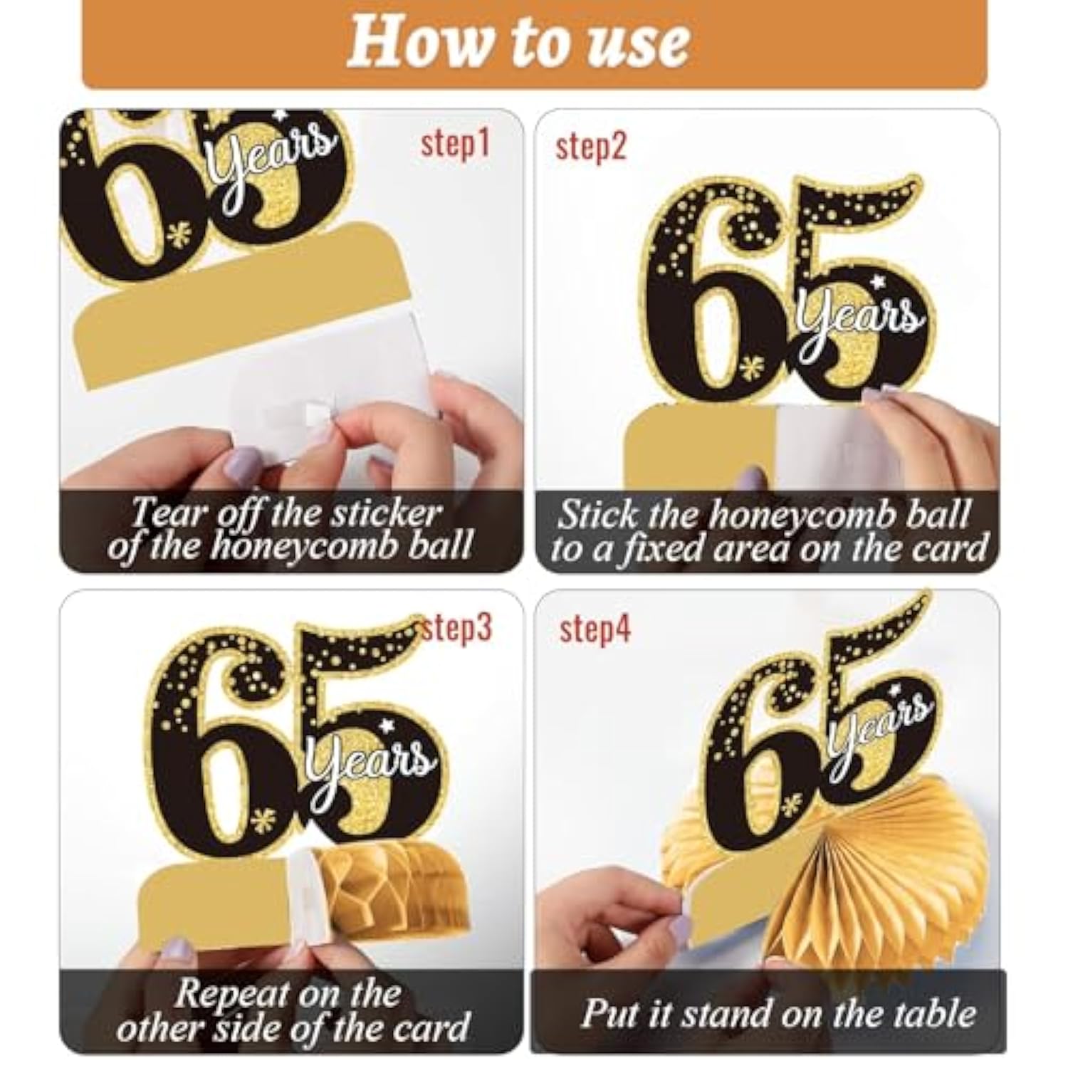 9pcs 65th Birthday Centerpieces Cheers to 65 Years Table Decorations