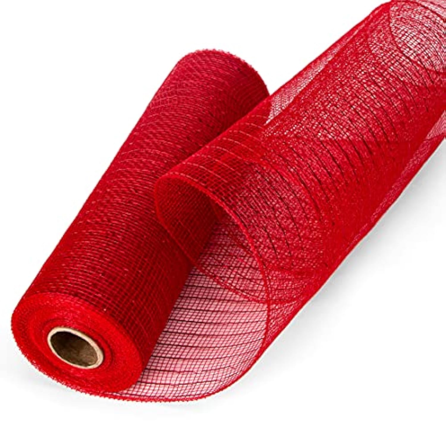 2 Rolls Red Mesh Ribbon,10 Inch X 30 Feet(10Yard) Each Roll,Metallic R