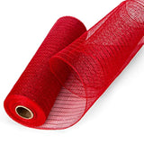 2 Rolls Red Mesh Ribbon,10 Inch X 30 Feet(10Yard) Each Roll,Metallic R