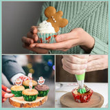 450Pcs Christmas Cupcake Liners, Christmas Santa Claus Snowman Tree Baking Cups Cupcake Wrappers Paper Wraps Muffin Liners For Xmas Birthday Party Candy Cake Decorations Supplies(9 Designs)
