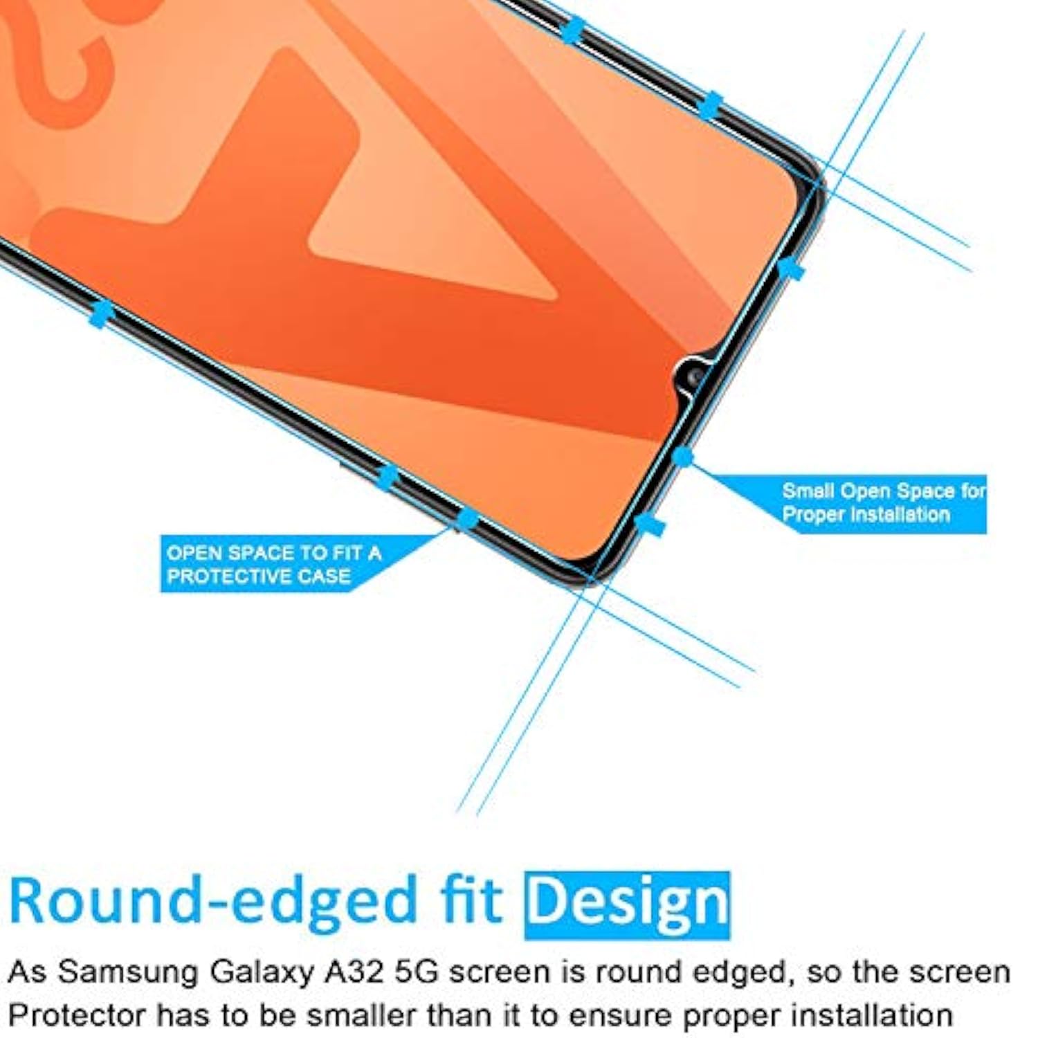 3-Pack Samsung Galaxy A32 5G Tempered Glass Screen Protector Anti-Scratch