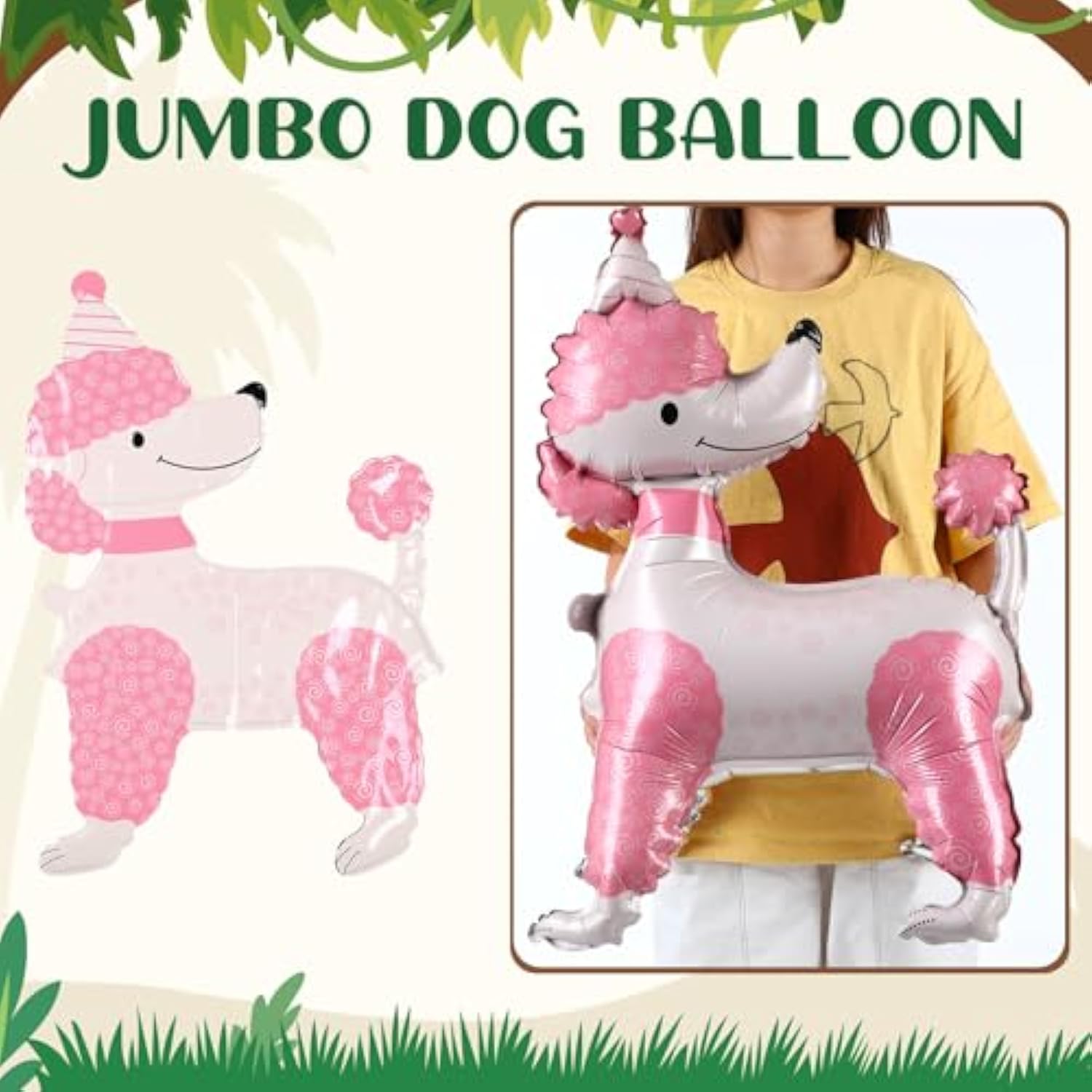 6 Pcs Dog Balloons Pet Birthday Party Decorations Puppy Foil Animal Balloons