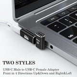 Usb C 90 Degree Adapter (Two Styles), 100W Usb C Male To Usb C Female Right An