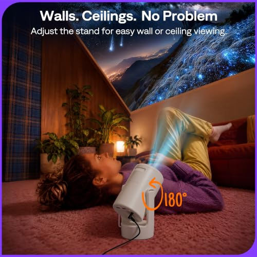 D1 Air Smart Projector With Wifi And Bluetooth, Built-In Apps, Native 1080P Hdr10, 4K Supported, Usb-C Powered, Auto Focus/Keystone, Doiby Audio, Portable Outdoor Movie Projector, Green