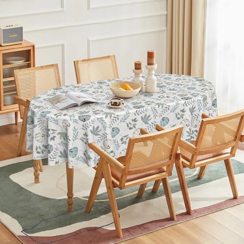 Fall Tablecloth 60 x 84 Inch Oval Thanksgiving Leaves