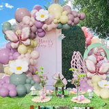Spring Butterfly Balloon Arch Kit,126Pcs Dusty Green Purple Pink Balloon Garland With Pink Gold Butterfly Daisy Foil Balloons For Baby Shower Birthda